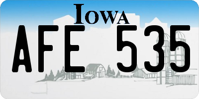IA license plate AFE535