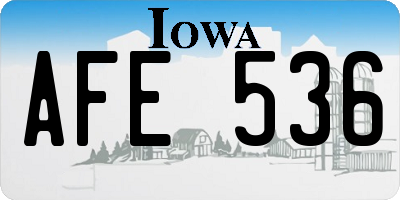 IA license plate AFE536