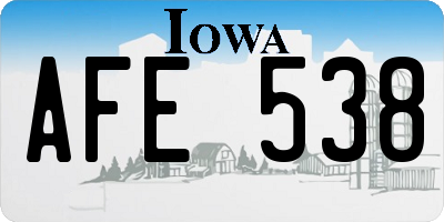IA license plate AFE538