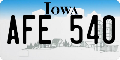 IA license plate AFE540
