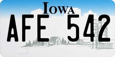 IA license plate AFE542