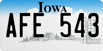 IA license plate AFE543