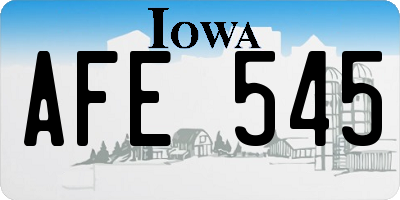 IA license plate AFE545