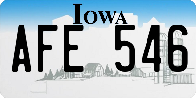IA license plate AFE546