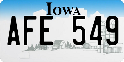 IA license plate AFE549
