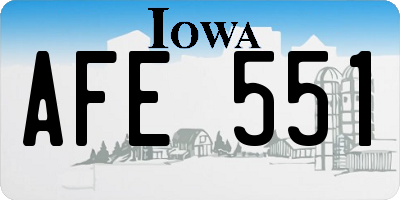 IA license plate AFE551