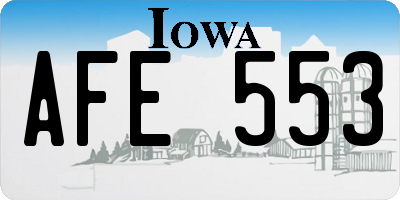 IA license plate AFE553
