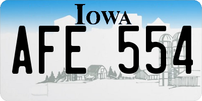 IA license plate AFE554