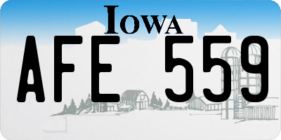IA license plate AFE559