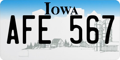 IA license plate AFE567