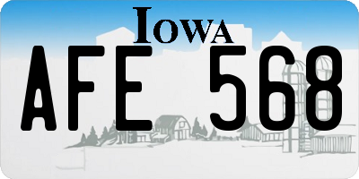 IA license plate AFE568