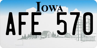 IA license plate AFE570