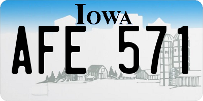 IA license plate AFE571