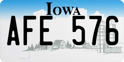 IA license plate AFE576