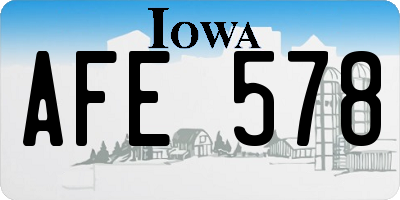 IA license plate AFE578