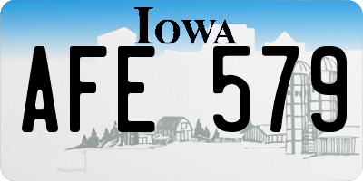 IA license plate AFE579