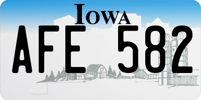 IA license plate AFE582