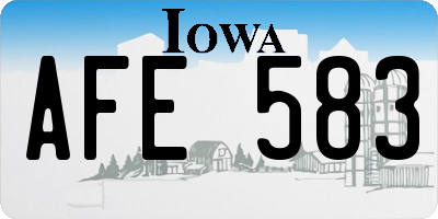 IA license plate AFE583