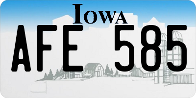 IA license plate AFE585