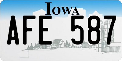 IA license plate AFE587