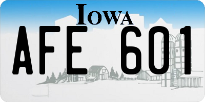 IA license plate AFE601
