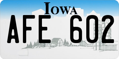IA license plate AFE602