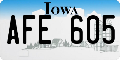 IA license plate AFE605