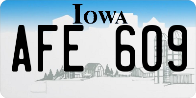 IA license plate AFE609