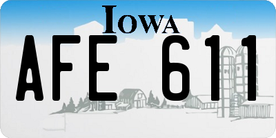 IA license plate AFE611