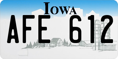 IA license plate AFE612
