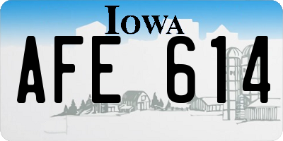 IA license plate AFE614