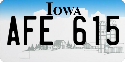 IA license plate AFE615