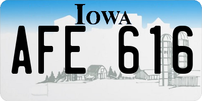 IA license plate AFE616