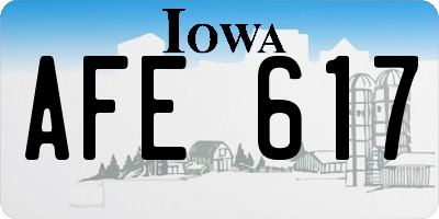 IA license plate AFE617