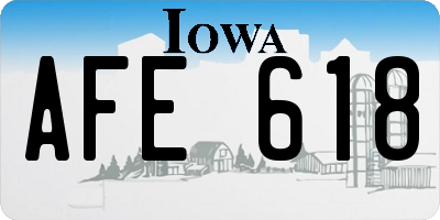 IA license plate AFE618