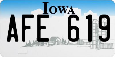 IA license plate AFE619