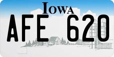 IA license plate AFE620