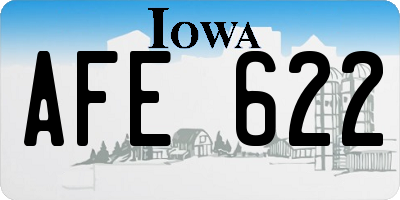 IA license plate AFE622