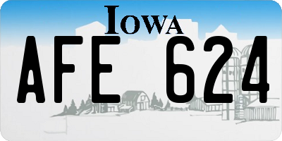 IA license plate AFE624