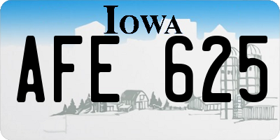 IA license plate AFE625