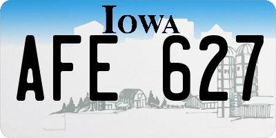 IA license plate AFE627