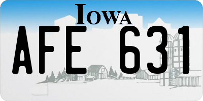 IA license plate AFE631