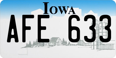 IA license plate AFE633