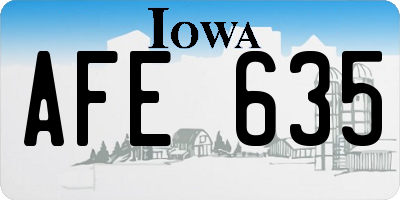 IA license plate AFE635
