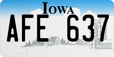 IA license plate AFE637