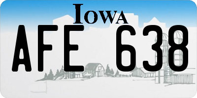 IA license plate AFE638