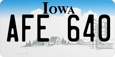 IA license plate AFE640