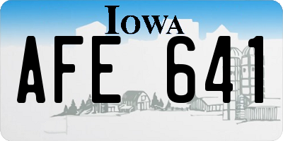 IA license plate AFE641