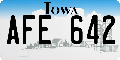 IA license plate AFE642