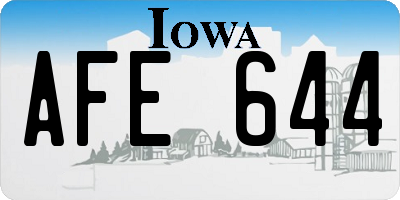 IA license plate AFE644